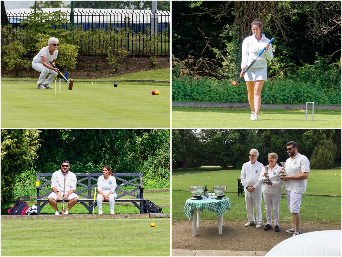 montage of 4 assorted shots of players at our Annual tournament - all in white